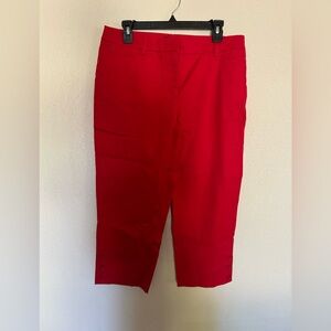 Talbots Red Perfect Skimmer Slim Leg Crop Pants